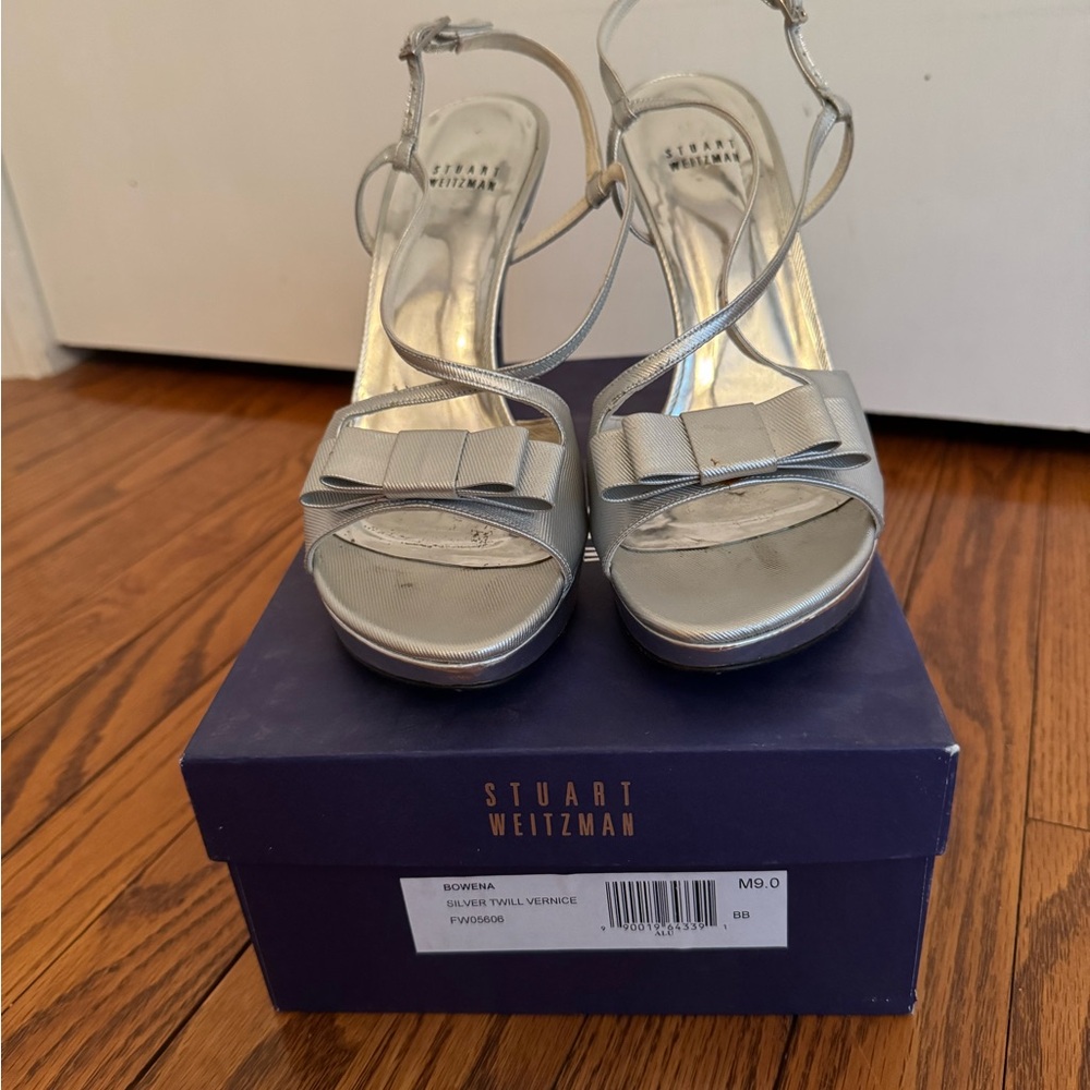 Stuart Weitzman Metallic Silver Heels